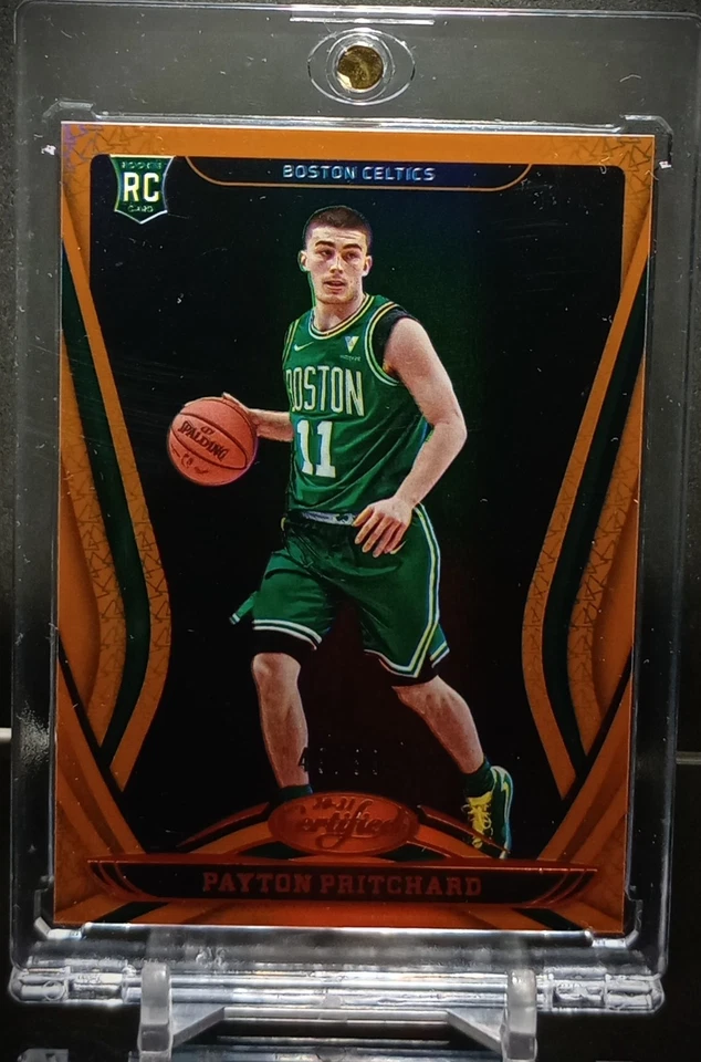 👀🔥 PAYTON PRITCHARD # /99 RC MIRROR ORANGE PARALLEL 2020-21 CERTIFIED CELTICS - Image 3 of 4