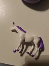  Unbranded 2 75" Long Unicorn Purple and White Plastic  Figure, 2 In Tall