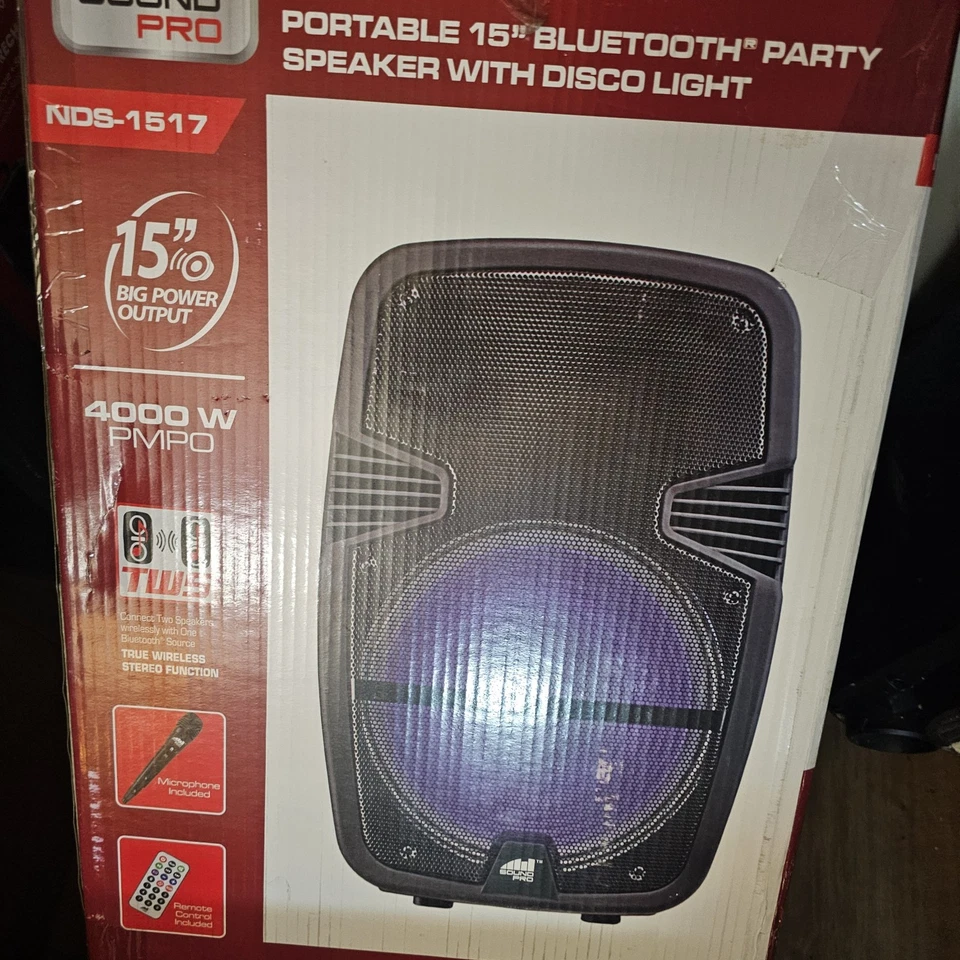 Altavoz de fiesta Sound Pro portátil 15 Bluetooth con luces de discoteca Foto 2 de 2