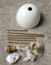 Quorum 876-0880 11.75" 1 Light Dome Pendant Studio White/Aged Brass