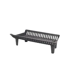 Fireplace Grate 27 in. W Cast Iron Black Heavy-Duty with 4 in. Clearance