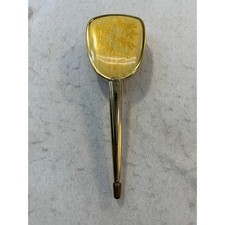 Vintage Gold Tone Hair Brush Floral Wreath Design Mid Century Vanity Decor 9.5in