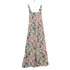 Old Navy Women Floral Maxi Dress White Red Blue Spaghetti Strap Tiered Size XS