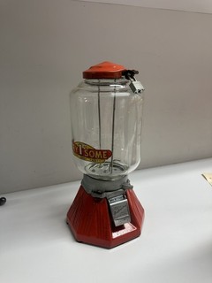 Vintage 1933 Red Enamel Northwestern Metal Gumball Machine