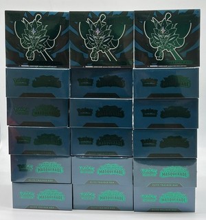 Lote de (18) cajas de entrenamiento de élite Twilight Masquerade Pokemon TCG SELLADAS ETB