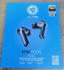 JLab - Epic Pods ANC Adaptive ANC Dual-Driver True Wireless Earbuds - Black