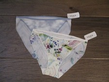 2-PACK SOMA VANISHING EDGE MICRO BIKINI PANTIES IN WILDFLOWER/CLOUDS SIZE SMALL