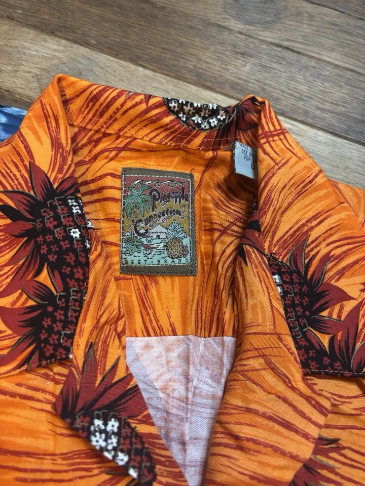 复古 90 年代新奇龙衬衫 – Y2K 复古 Aloha 纽扣,批量 (2) L — 第 2/4 张图片