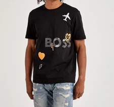 BOSS LOTUS BLACK T- SHIRT, SZ XXL