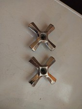 2 Vintage Chrome Bathroom Faucet Handles Shower