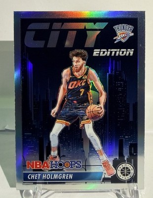 2023-24 Panini NBA Hoops - Chet Holmgren - Silver Refractor City Edition - OKC