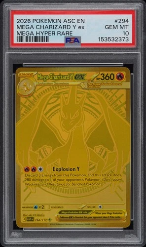 2026 POKEMON ASC EN-ASCENDED HEROES MEGA HYPER RARE MEGA CHARIZARD Y EX PSA 10