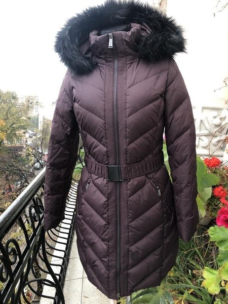Women DKNY Parka Purple Polyester 34 / XS / 42
