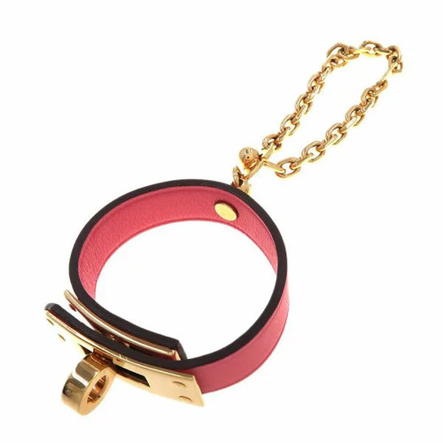 HERMES Kelly Glove Holder Pink Leather Gold Hardware Women's Accessories Charm - Picture 11 of 18