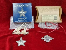 2 Longaberger Basket Tie On Lot Whistle Stop Star & Holiday 25TH ANNIVERSARY