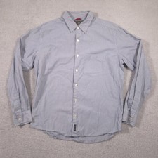 Abercrombie Fitch Shirt Mens Medium Blue Stripe Button Front Long Sleeve