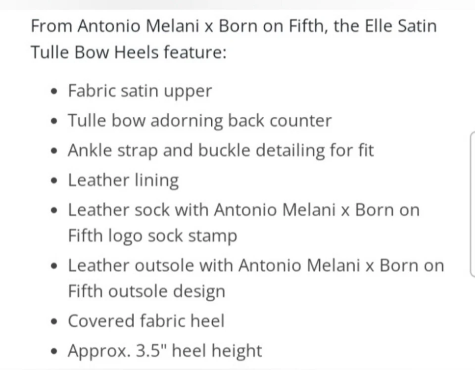 Antonio Melani x Born on Fifth Elle Satin Tulle Bow Heels Blush Wedding Party - Image 3 of 4