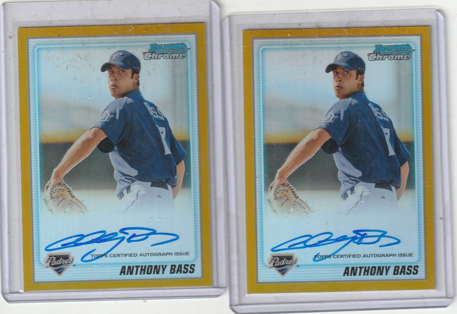 2010 Bowman Chrome Prospects Anthony Bass Gold Ref. /50 - (2 available)