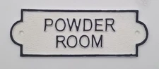 Cast Iron Powder Room Sign Door Wall Decor Farm House