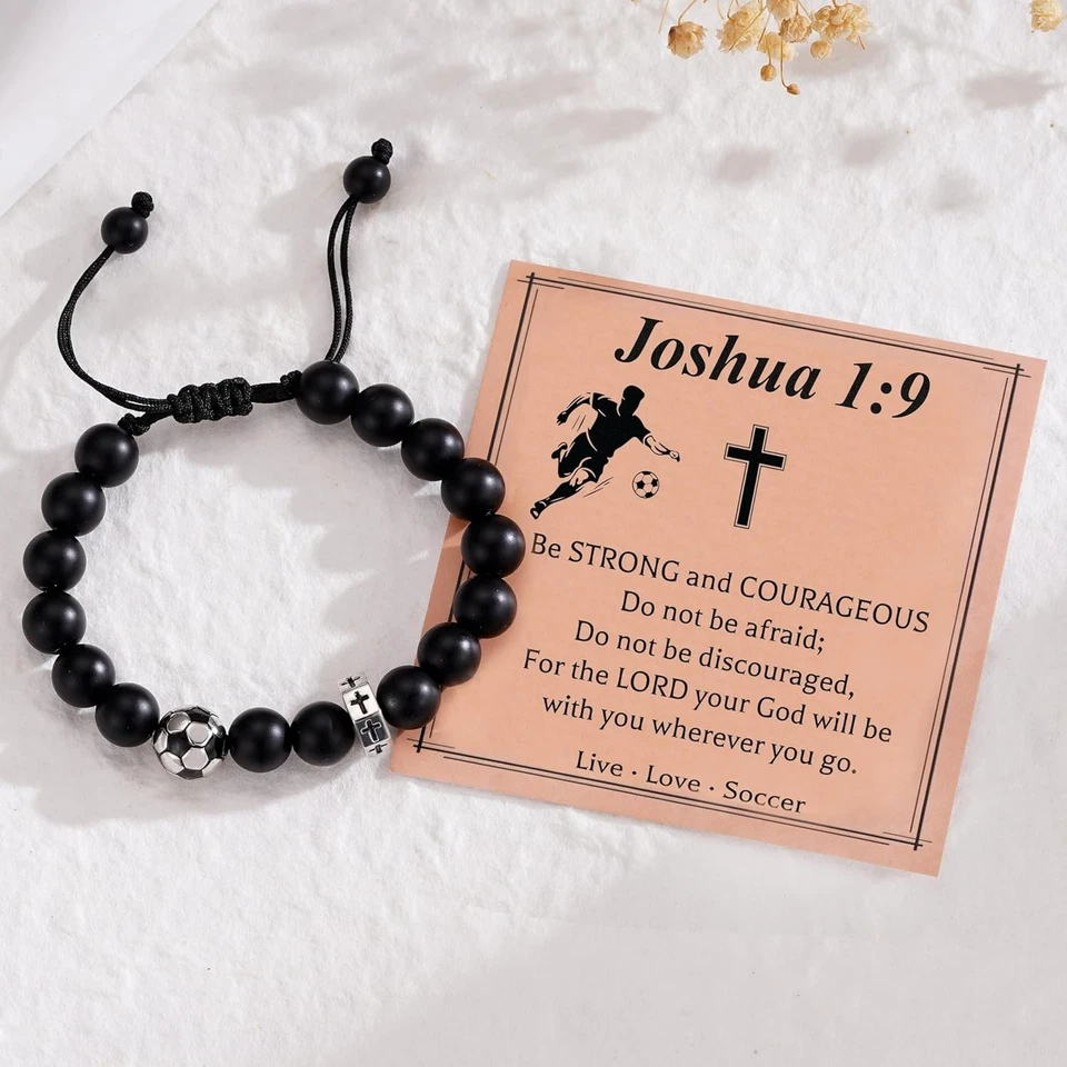 Pulsera de béisbol/baloncesto/fútbol/fútbol para niños pulsera de cuentas cruzadas... Foto 4 de 4