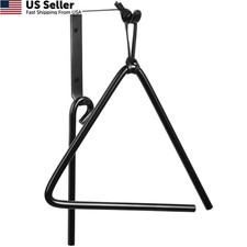 9 Inch Triangle Dinner Bell With Striker - Outdoor/Indoor Steel Black