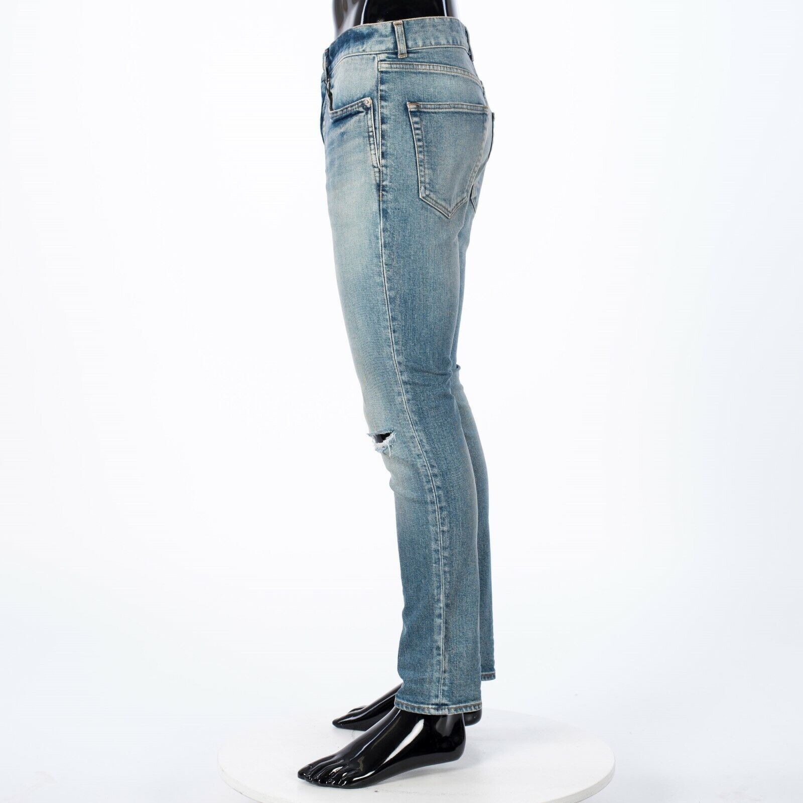 Jeans skinny SAINT LAURENT 790 $ denim elasticizzato blu invecchiato ...