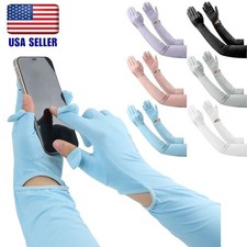 Cooling Silk Gloves 58cm Long Sun Gloves Women Outdoor Sun-protection Gloves