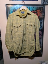 Vintage Pendleton Field Shirt Medium 100 Virgin Wool 60s 70s USA Made Plaid