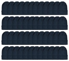 48 Pack Yacht Smith Black Beanie Winter Hats in Bulk for Adults
