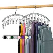 Legging Organizer for Closet, Metal Yoga Pants Hanger w/Rubber Coated 2 Pack ...