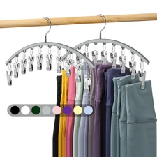 Legging Organizer for Closet, Metal Yoga Pants Hanger w/Rubber Coated 2 Pack ...