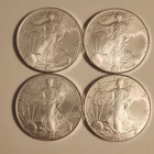 American Silver Eagle Coins, Lot of 4 - 1oz .999 Fine Silver Coins, All 2007