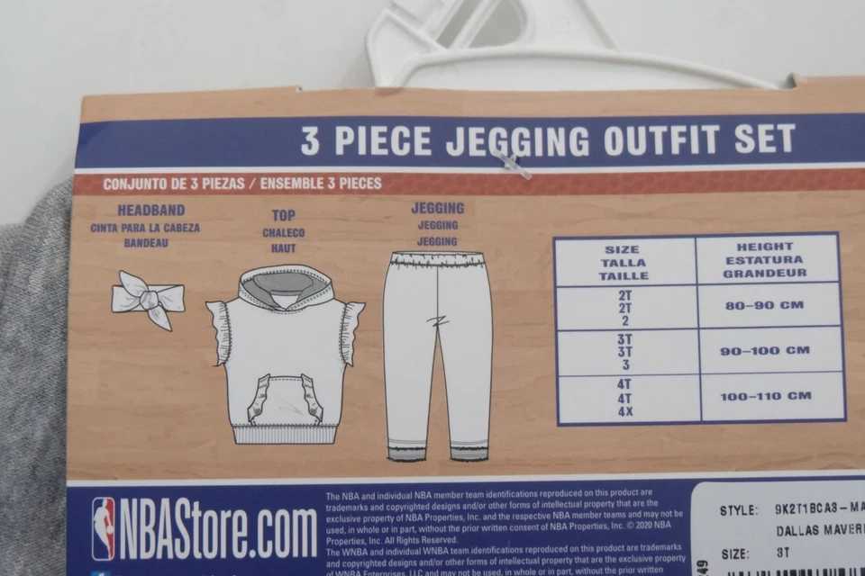 NBA DALLAS MAVERICKS BALONCESTO DE COLECCIÓN NUEVO NUEVO CON ETIQUETAS CONJUNTO DE 3 PANTALONES LEGGING JUVENILES 3T Foto 4 de 4