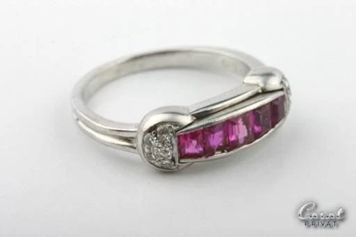 Rubin Diamant Ring 585 er 14kt Weißgold Gr 52 * - Bild 4 von 4