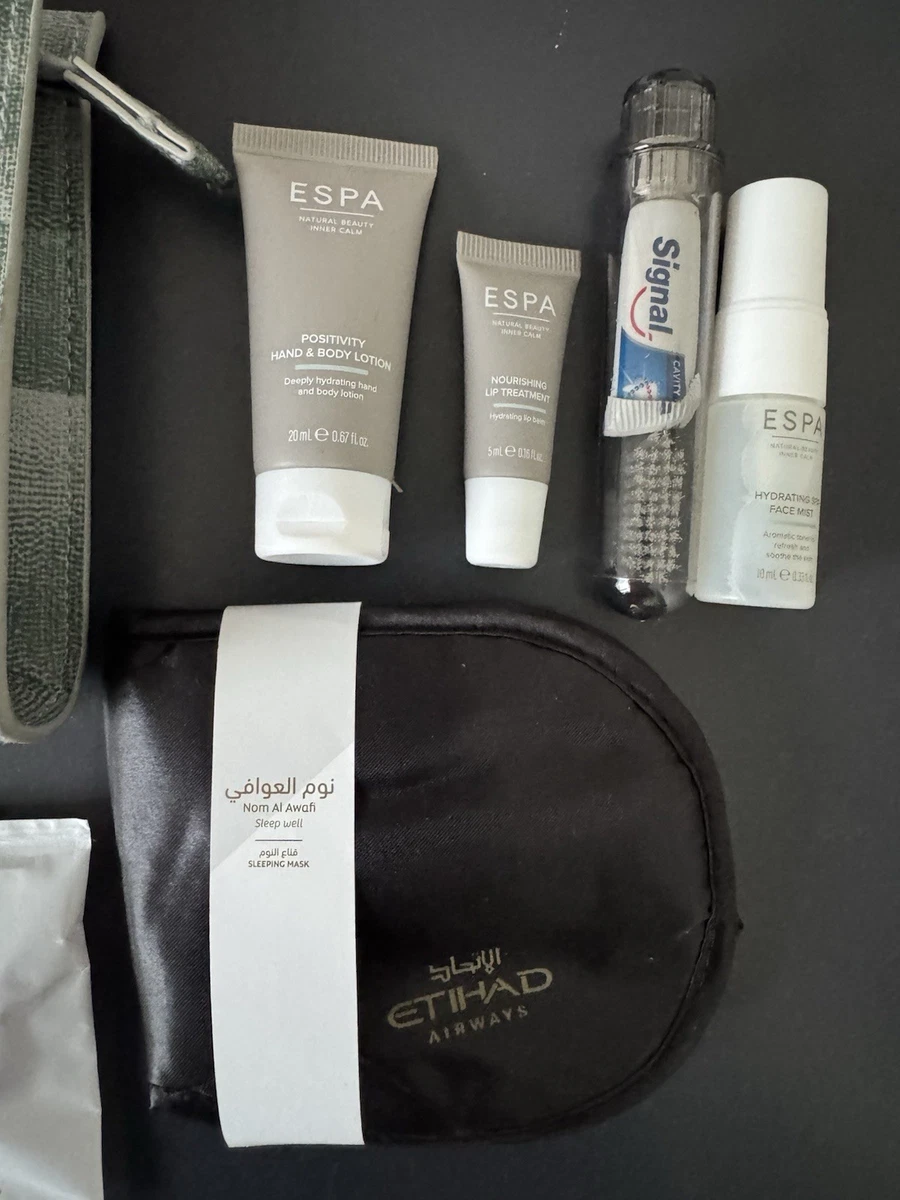 Etihad x Giorgio Armani ESPA inflight amenity pouch bag green Complete airline