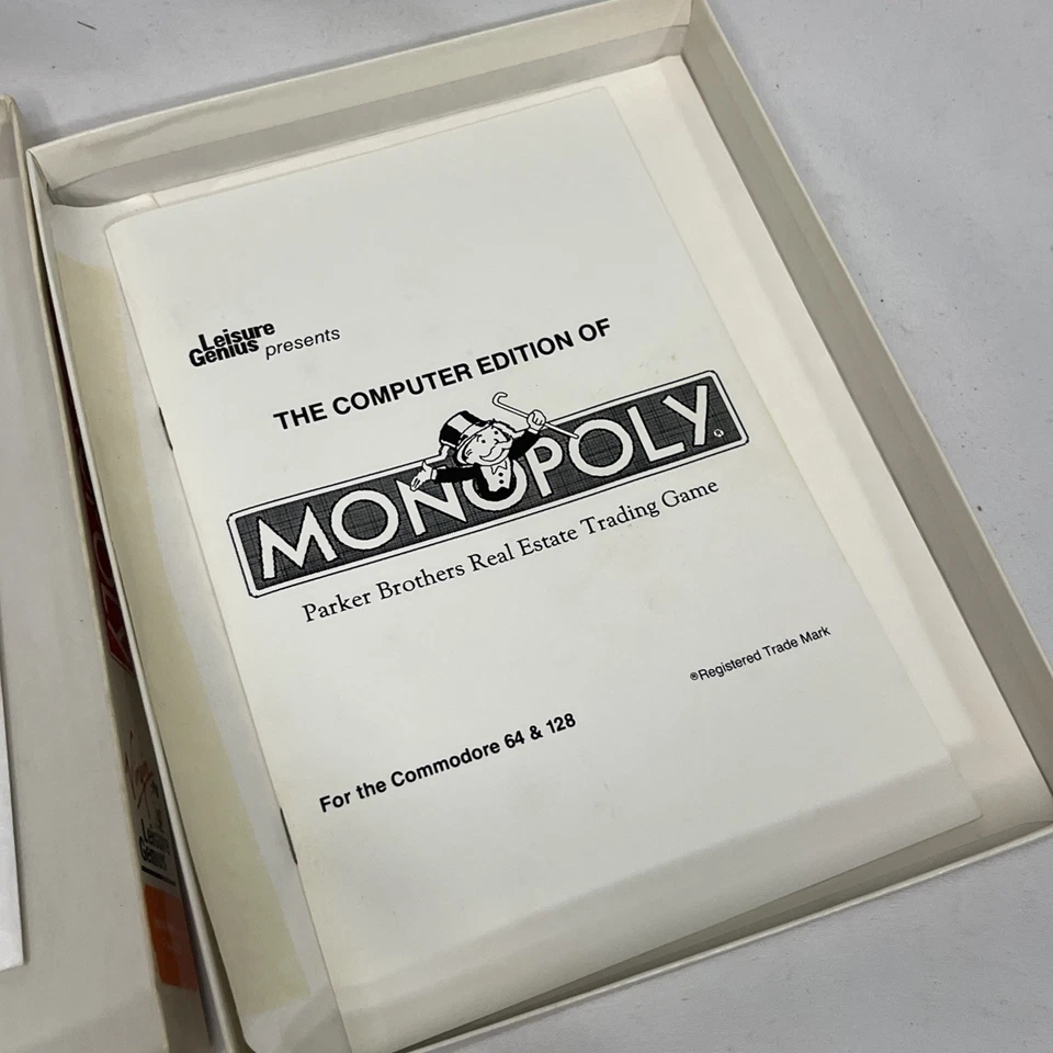 MONOPOLY by Leisure Games 1989 Commodore 64/128 Game Disk, Instructions, Box - Image 3 of 4