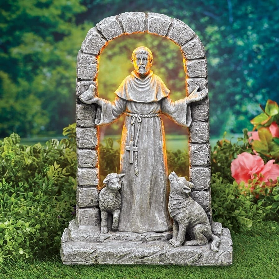 St Francis Garden Statue Dog Fasci Garden