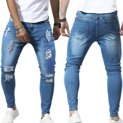 Men's Skinny Jeans Small Leg Cave Pants Soft Skin-friendly Casual