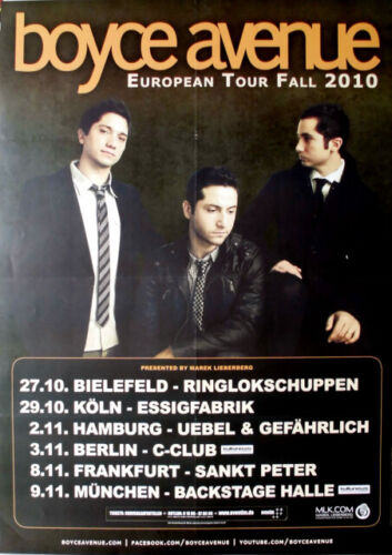BOYCE AVENUE - 2010 - Plakat - Live In Concert - European Fall Tour - Poster - Picture 1 of 1