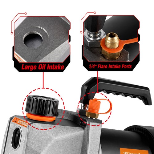 Pompa per Vuoto a Batteria 1/2HP Vacuum Pump per Makita 18V SENZA BATTERIA - Foto 5 di 17