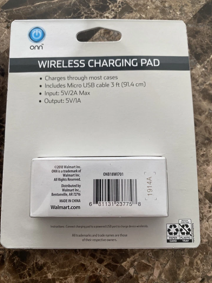 ¡Nuevo! ONN Inalámbrico Smartphone Almohadilla de Carga Cargador 5 Watios iPhone Samsung Lote de 2 Foto 4 de 4