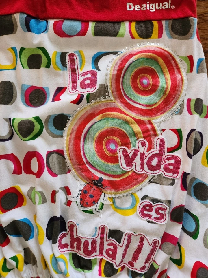 DESIGUAL Girls 7/8 Bubble Sundress White Red Multi - Image 2 of 4