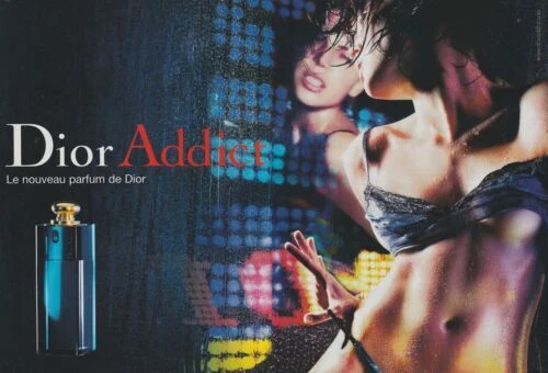 Publicité papier Parfum. Perfume ad. Dior Addict 2003 double page