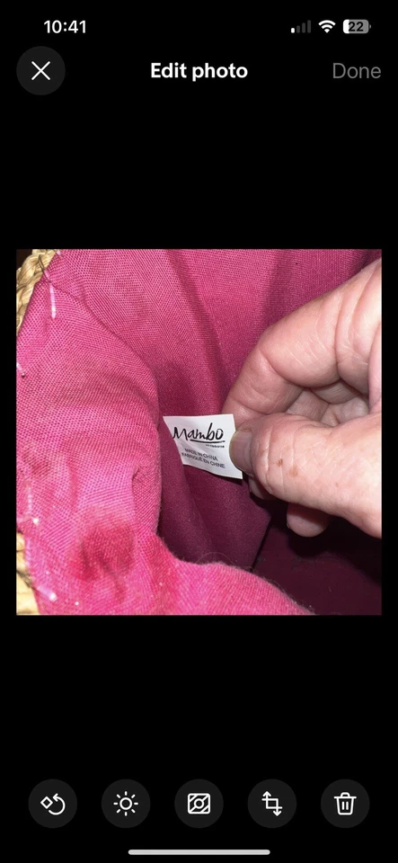 Liz Claiborne Mambo Straw Wicker 粉色衬里托特包 — 第 4/4 张图片