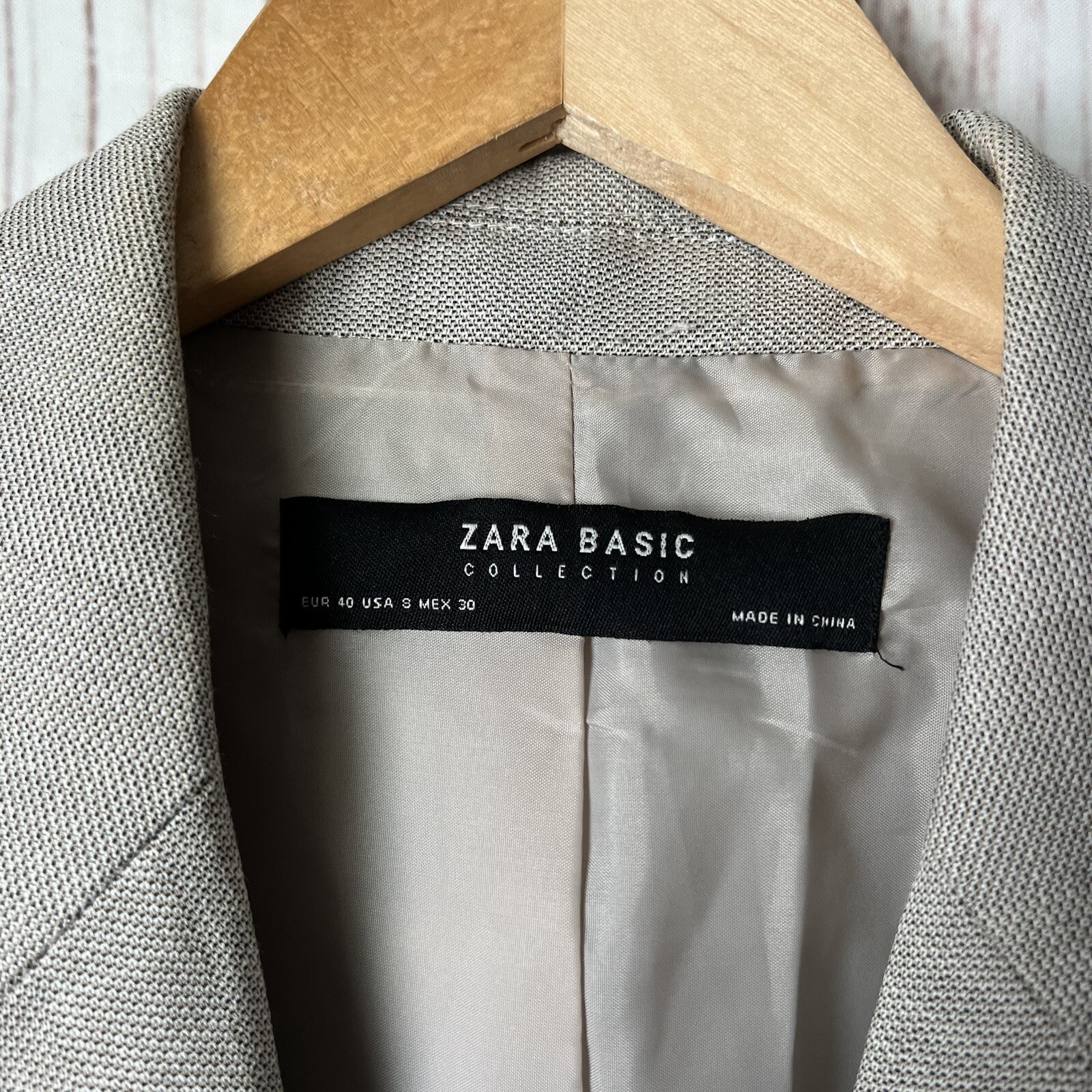 ZARA BASIC COLLECTION BLAZER SIZE 8 GRAY LONG SLE… - image 2