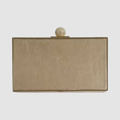 Sophia Webster Women Gold Silver Clara Embellished Box Clutch Purse Hand Bag