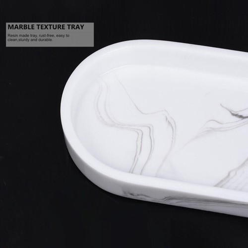 Oval Vanity Tray Bathroom Vanity Tray Marble Soap Dish Entryway Tray Keys - Picture 9 of 12