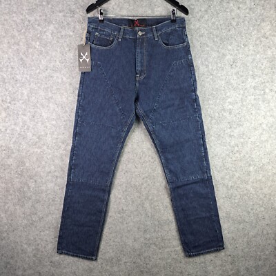 Hornee Jeans Mens 30 Blue Tapered Lined Motorcycle Zip Fly NEW NWT 8389