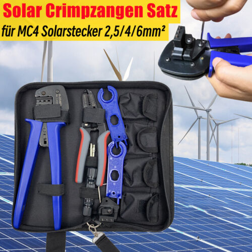 PV Crimpzange Solarstecker MC4 Solarkabel 2,5-6mm² Solar Werkzeug Stecker SET - Bild 1 von 21