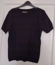 FRANK SAUL NAVY BLUE JUMPER WITH SPARKLES SIZE S
